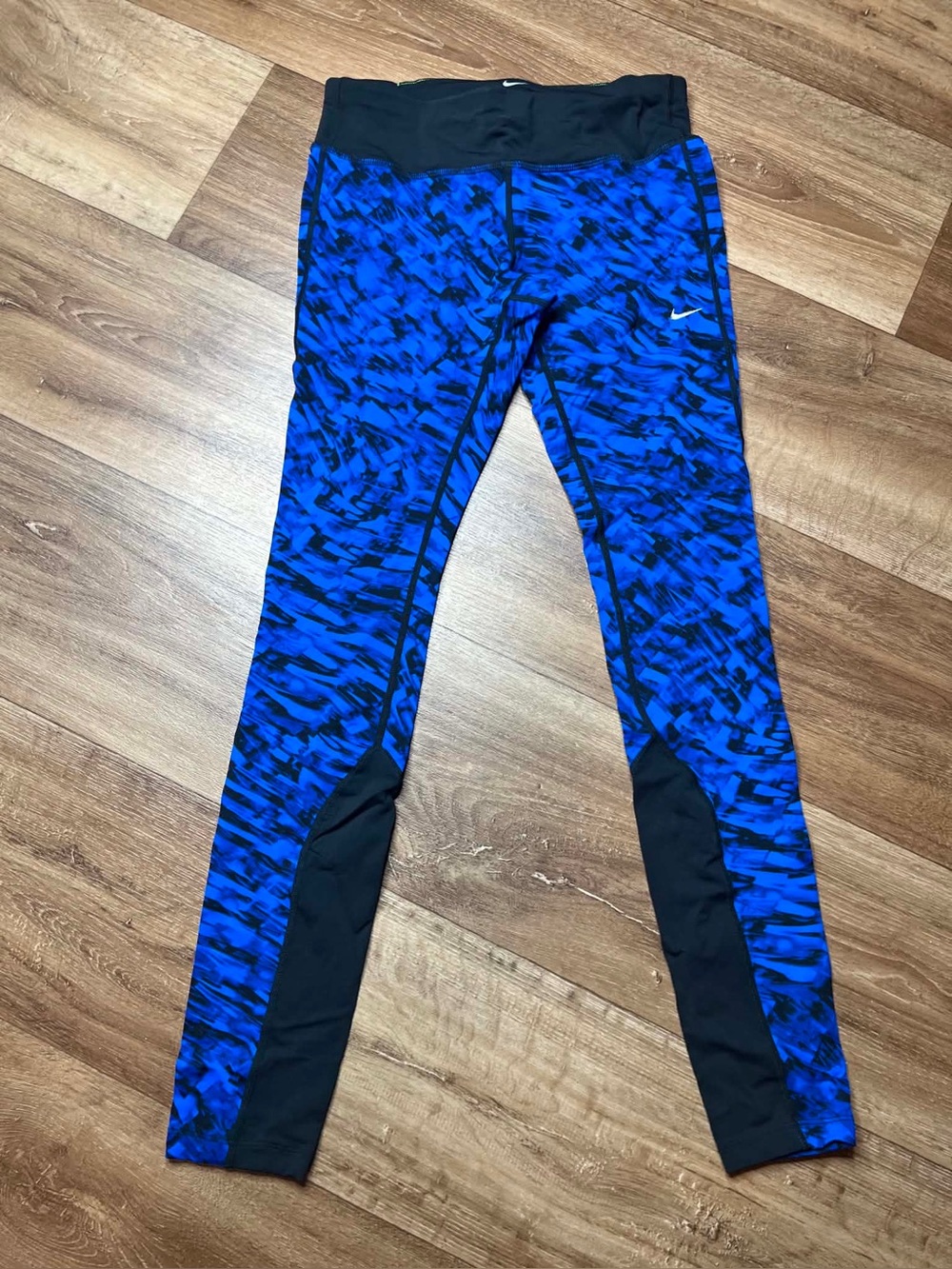Nike Dri-FIT Women’s S Regular Abstract Print Leggings Blue/Black Pull-On